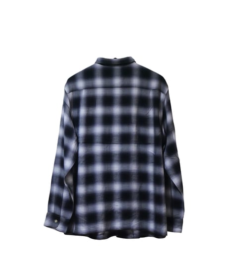 タウンクラフト【TOWNCRAFT】 60S OMBRE LOOP COLLAR L/S SHIRT　ブラック