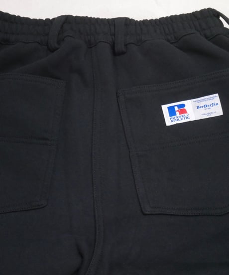 【RUSSELL ATHLETIC×BerBerjin】Pro Cotton Loopback Terry Sweat Double Knee Sweat Pants　ブラック