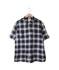 タウンクラフト【TOWNCRAFT】 60S OMBRE LOOP COLLAR S/S SHIRT　ブラック