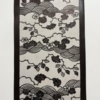 型紙　染型紙　２G　青海波に梅や貝