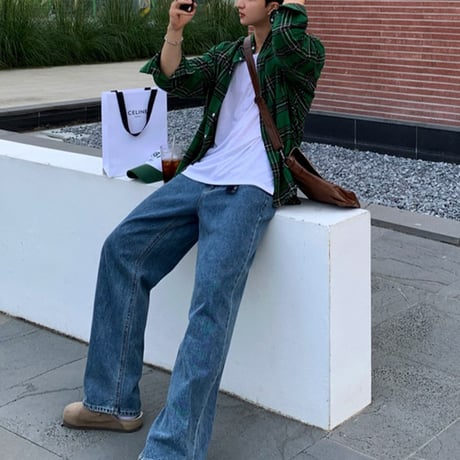 oversized plaid shirt　VM1433
