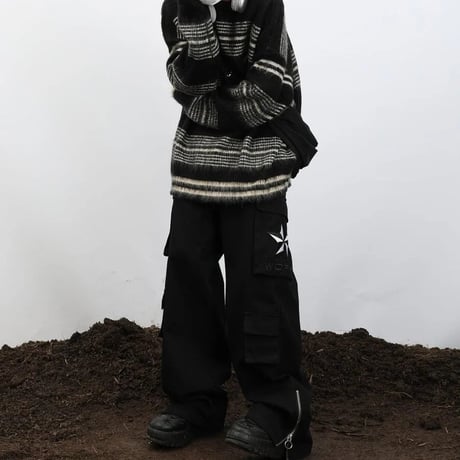 stripe mohair knit sweater /2color　VM1417