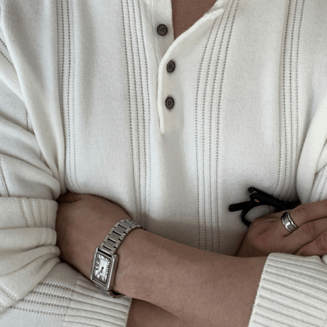 relaxed textured henley knit /3color　VM1442