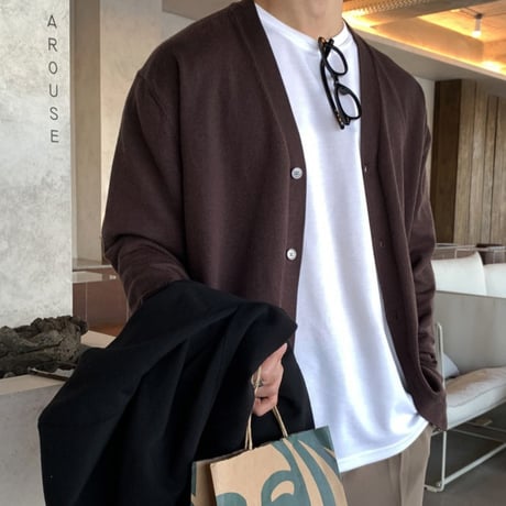 minimal relaxed knit cardigan /3color　VM1394
