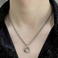 minimal hexagon chain necklace　VM1128