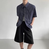 loose check seersucker shirt /2color　VM1197