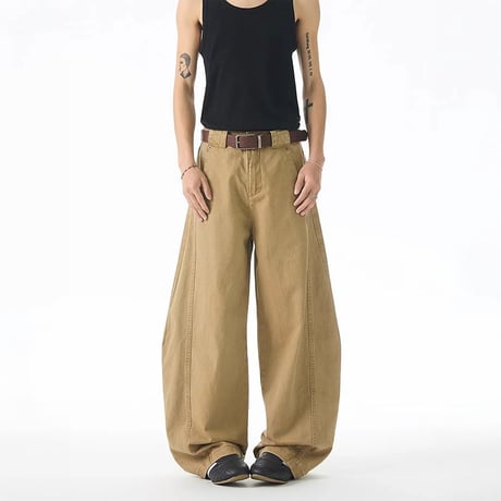 seam line curved wide pants　VM1184