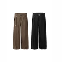 buckle belted wide slacks /2color　VM1185