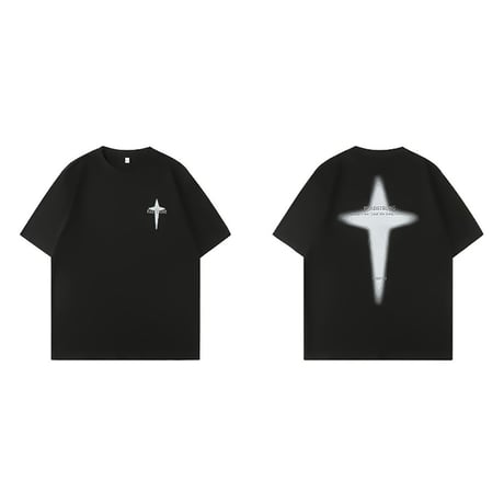 oversized cross graphic tee /3color　VM1174