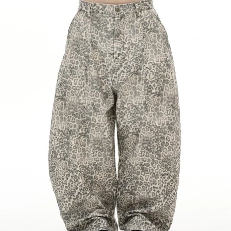 leopard wide curve pants　VM1421