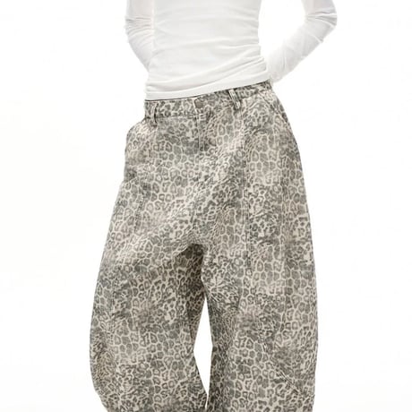 leopard wide curve pants　VM1421