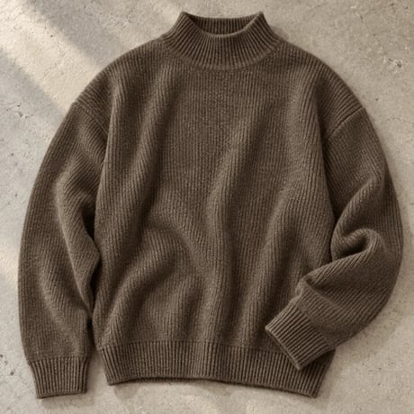 minimal mock neck ribbed knit /3color　VG1259