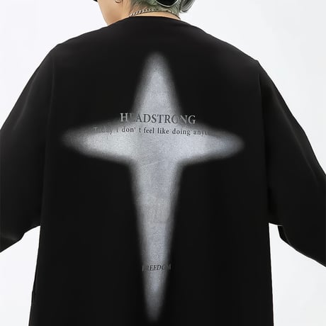 oversized cross graphic tee /3color　VM1174