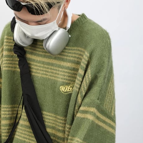stripe mohair knit sweater /2color　VM1417