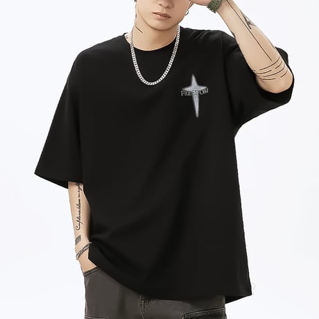 oversized cross graphic tee /3color　VM1174