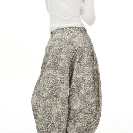 leopard wide curve pants　VM1421