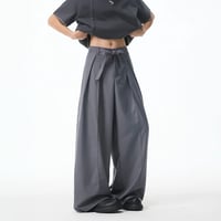loose ribbon wide slacks /2color　VM1181