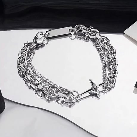 layered cross chain bracelet　VM1127