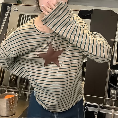 star applique border tee　VM1209