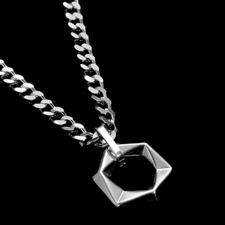 minimal hexagon chain necklace　VM1128