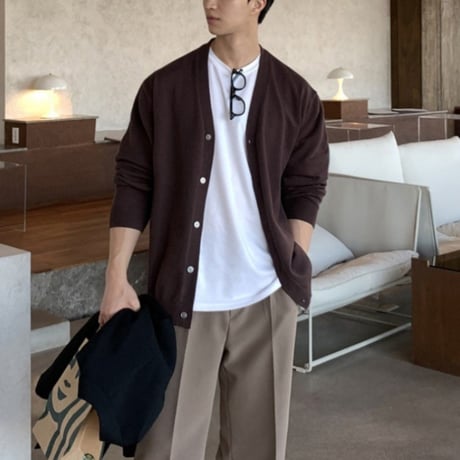 minimal relaxed knit cardigan /3color　VM1394