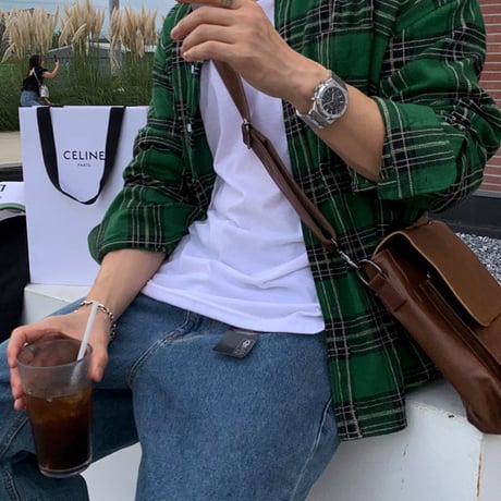 oversized plaid shirt　VM1433