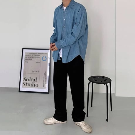 relaxed oversized denim shirt /2color　VM1405