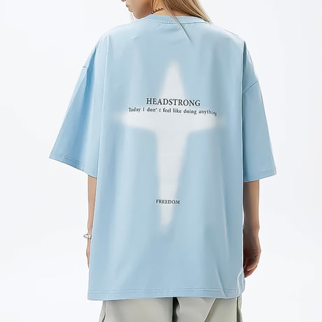 oversized cross graphic tee /3color　VM1174