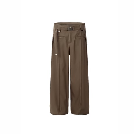buckle belted wide slacks /2color　VM1185