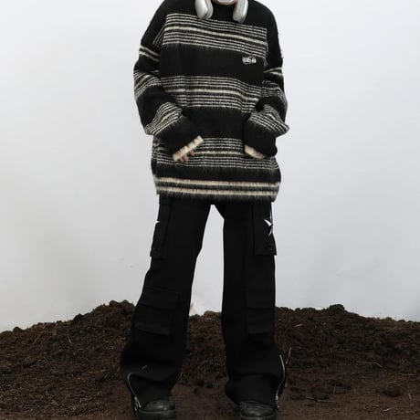 stripe mohair knit sweater /2color　VM1417