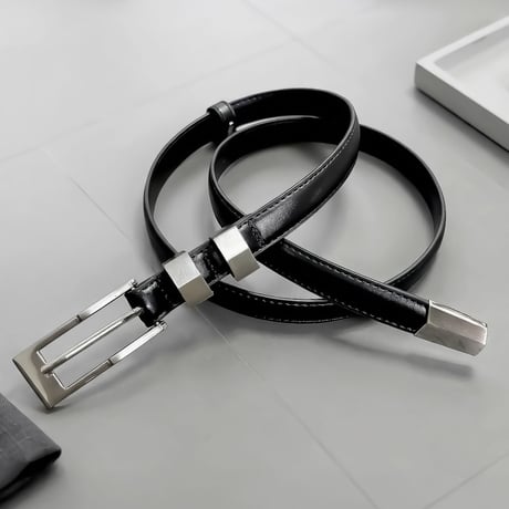 minimal metal hardware narrow belt　VM1130