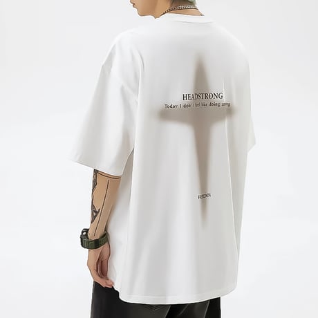 oversized cross graphic tee /3color　VM1174