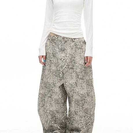 leopard wide curve pants　VM1421