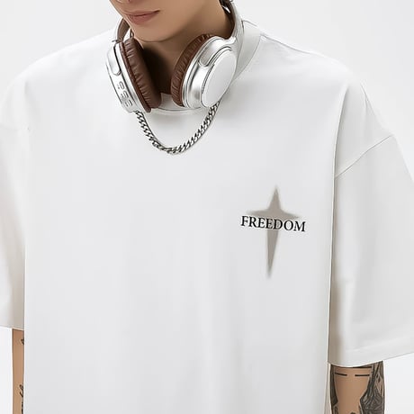 oversized cross graphic tee /3color　VM1174