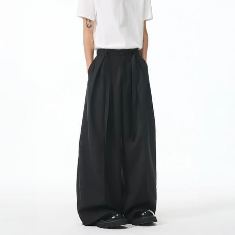 loose ribbon wide slacks /2color　VM1181