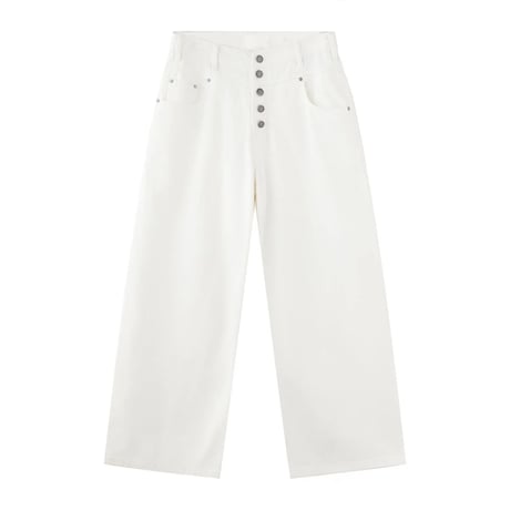 button fly wide denim pants /4color　VM1432