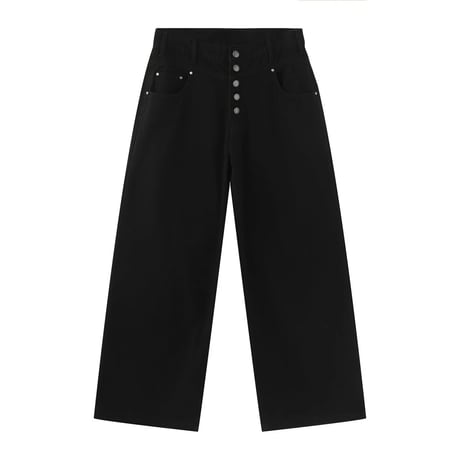 button fly wide denim pants /4color　VM1432