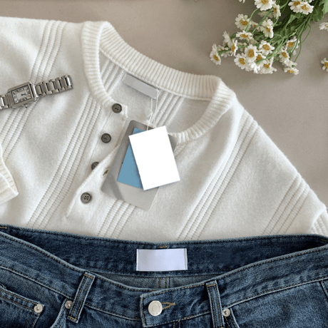 relaxed textured henley knit /3color　VM1442