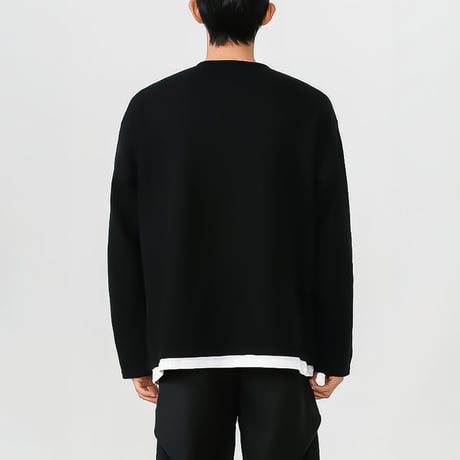loose waffle henley neck /2color　VM1176