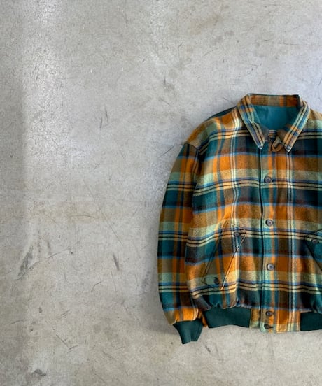 1980〜90s Check Wool Blouson (1980〜90年代頃, チェックウールブルゾン)