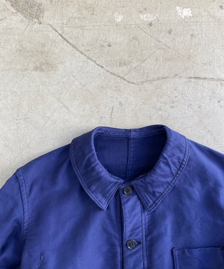 1940s Dead-stock French Blue Moleskin Work Jacket(1940年代頃フランス,ブルーモールスキンワークジャケット)