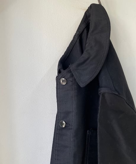 1950s Dead-stock French Black Moleskin Work Jacket(1950年代頃フランス, ブラックモールスキンワークジャケット)