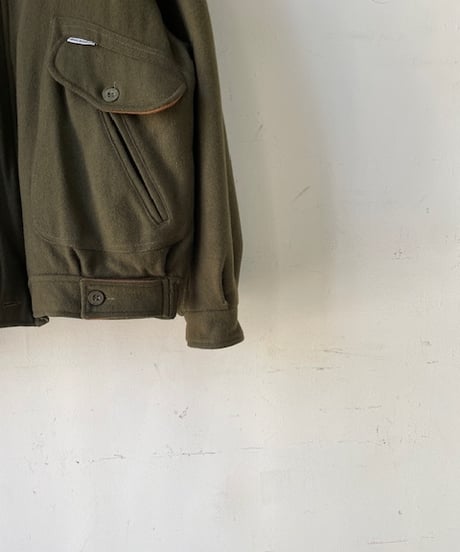 1980s French Olive Wool Blouson (1980年代頃フランス, オリーブウールブルゾン)