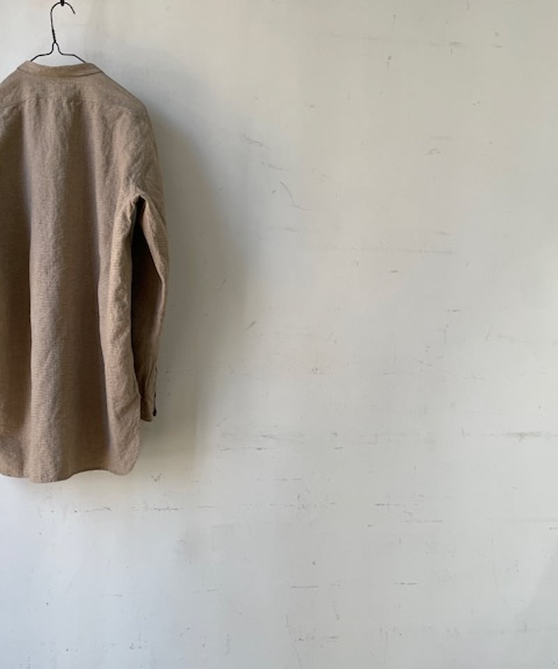 kaval / simple stitched shirt “cotton linen hou