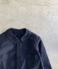1950s Dead-stock French Black Moleskin Work Jacket(1950年代頃フランス, ブラックモールスキンワークジャケット)