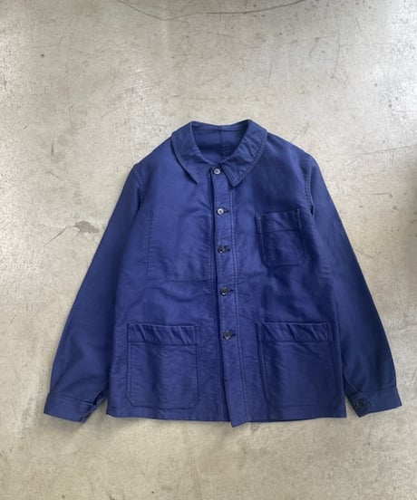 1940s Dead-stock French Blue Moleskin Work Jacket(1940年代頃フランス,ブルーモールスキンワークジャケット)