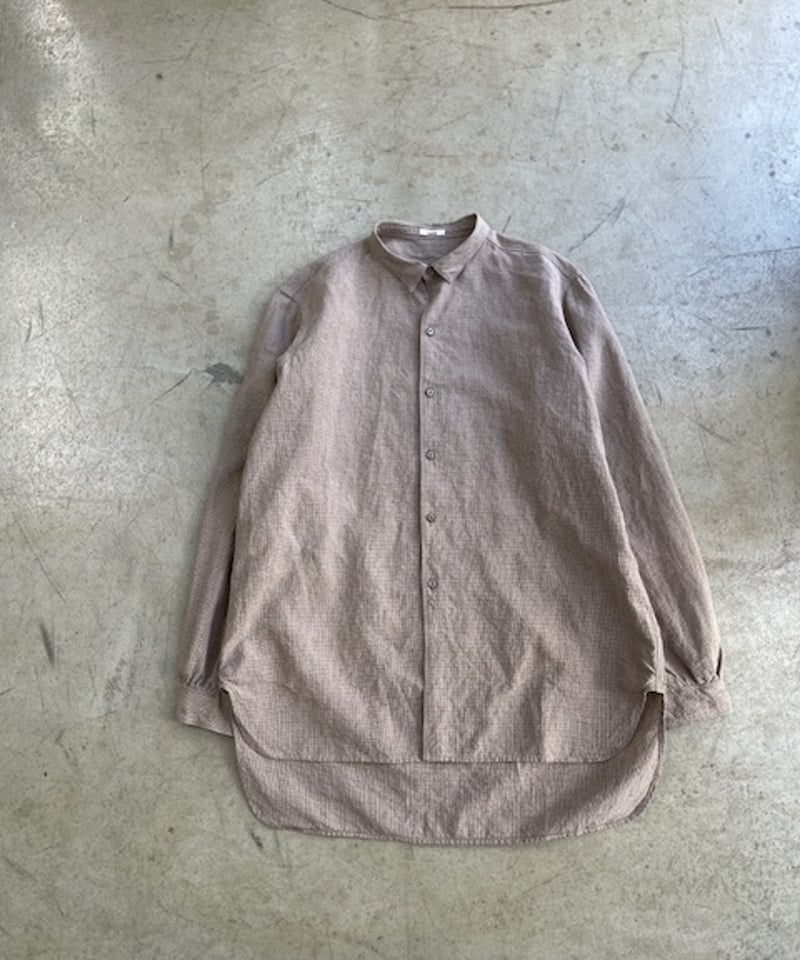 kaval / simple stitched shirt “cotton linen hou