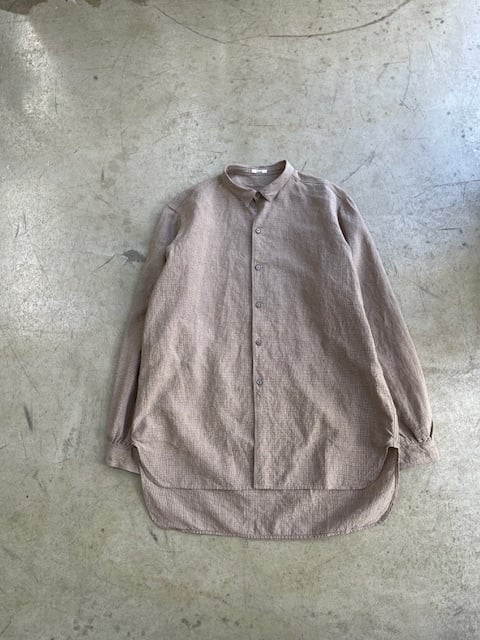 kaval / simple stitched shirt “cotton linen hou