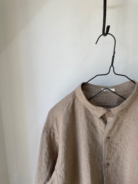 kaval / simple stitched shirt “cotton linen hou