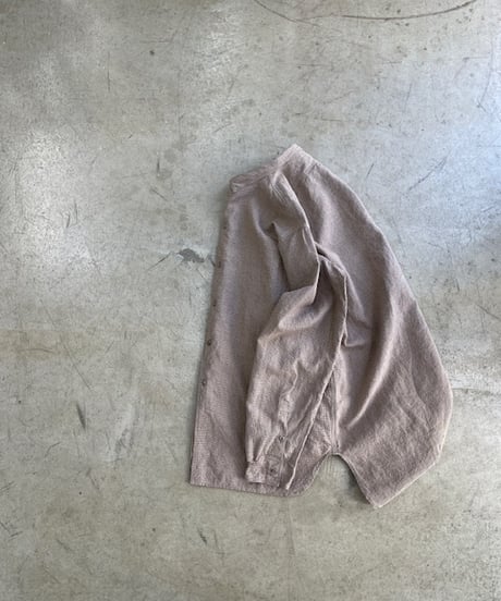 kaval / simple stitched shirt “cotton linen houndstooth pattern” (kaval のキモちE〜シャツ)